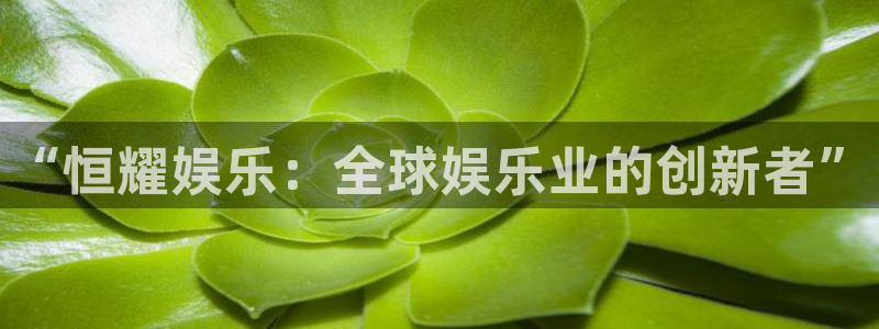 电子游戏BB贝博艾弗森：“恒耀娱乐：全球娱乐业的创新者”