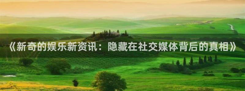 BB贝博艾弗森官网版：《新奇的娱乐新资讯：隐藏在社交媒体背后的真相》